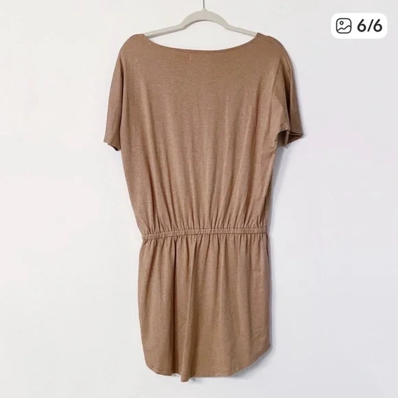 Fighting Eel Short Sleeve Womens Beige T-Shirt Dress Size: M - Picture 6 of 9